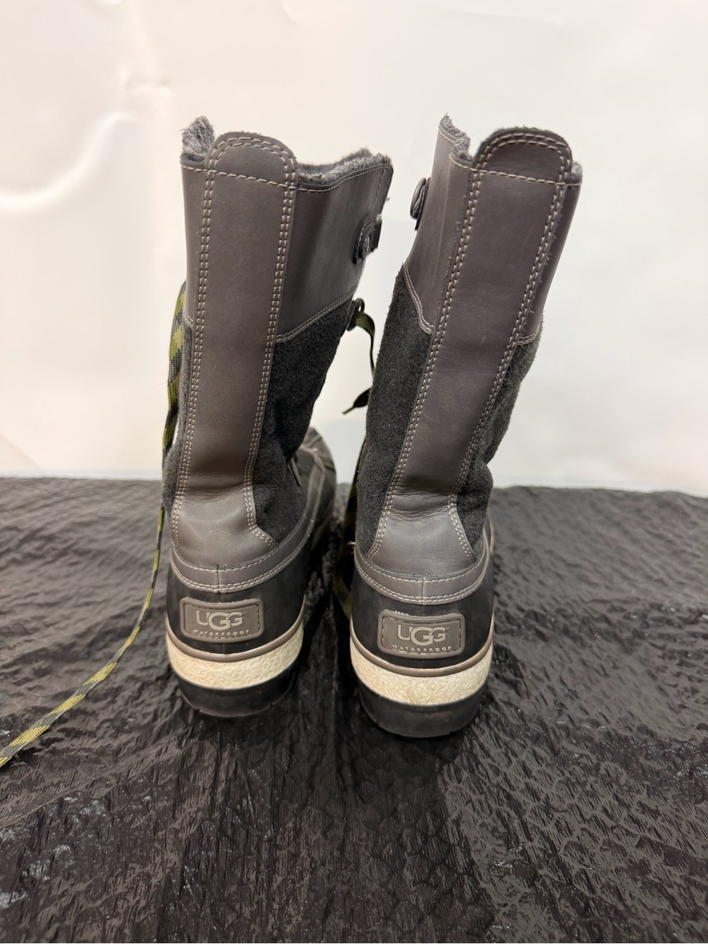 UGG Women’s Charcoal Gray Tall Winter Boots with Shearling Trim size 9